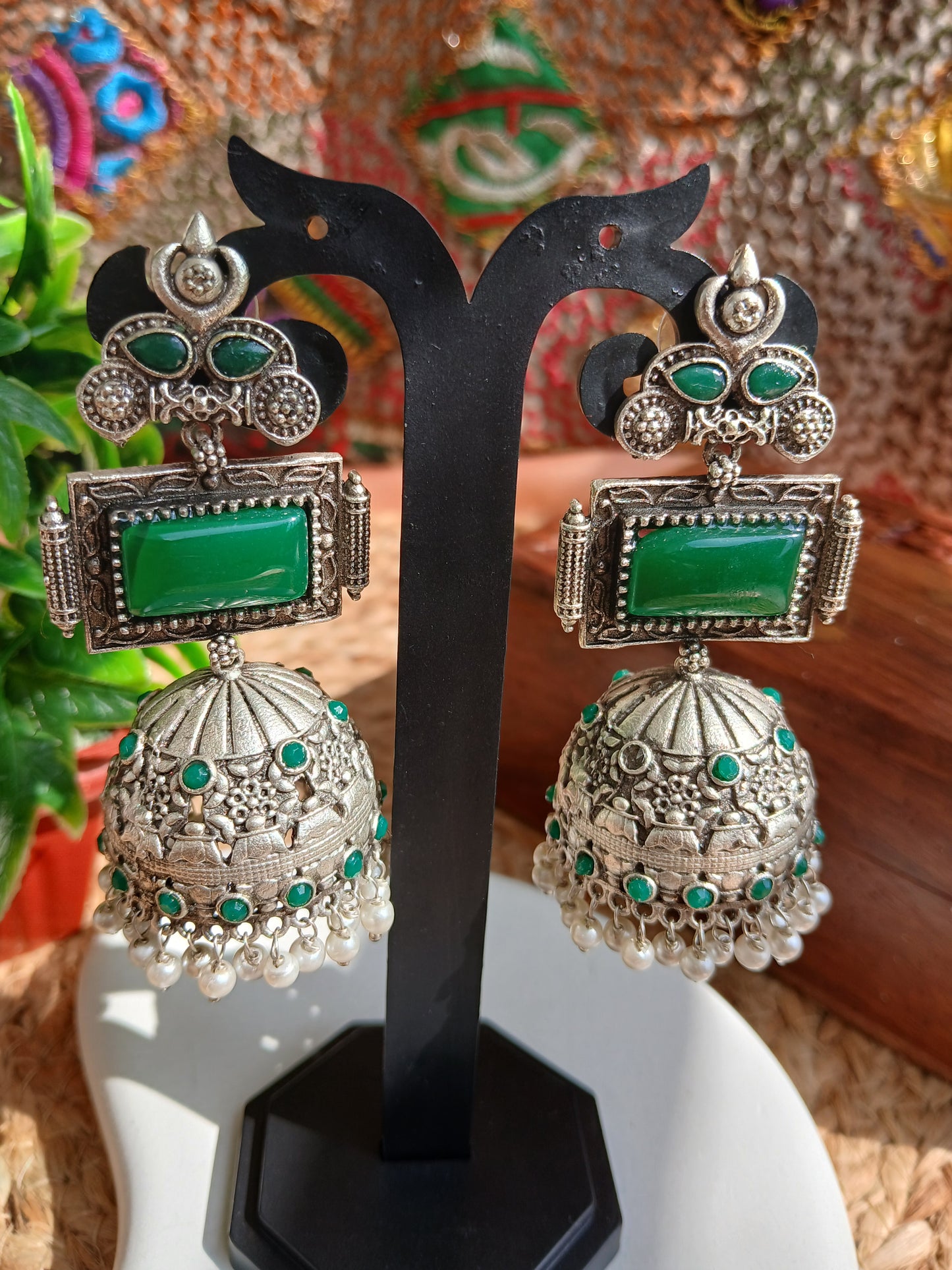 Allure Green Jhumki
