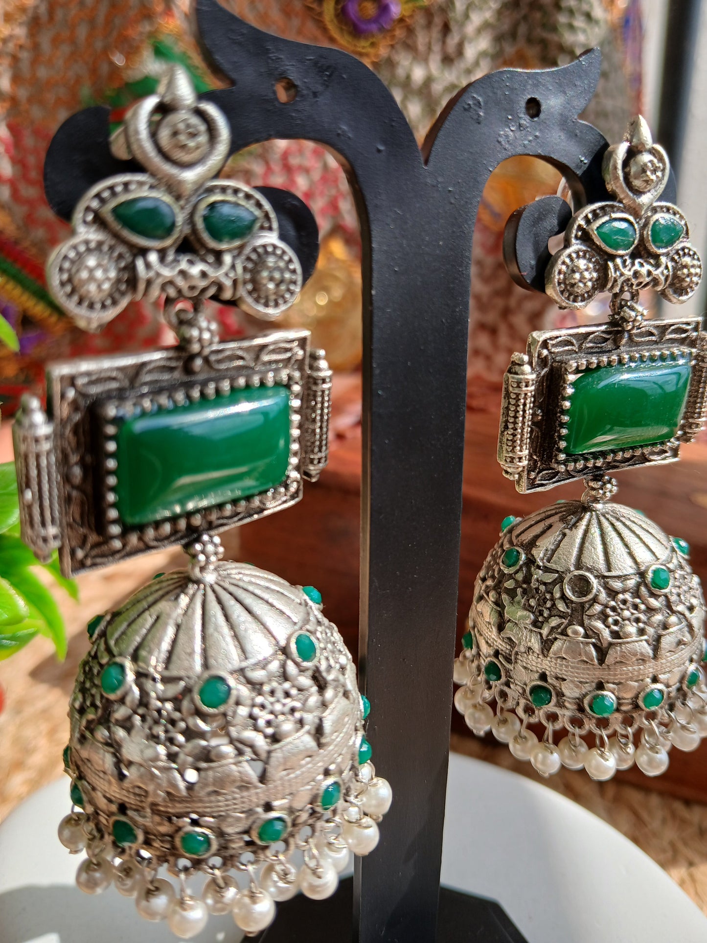 Allure Green Jhumki Aadya's Fashion Blings