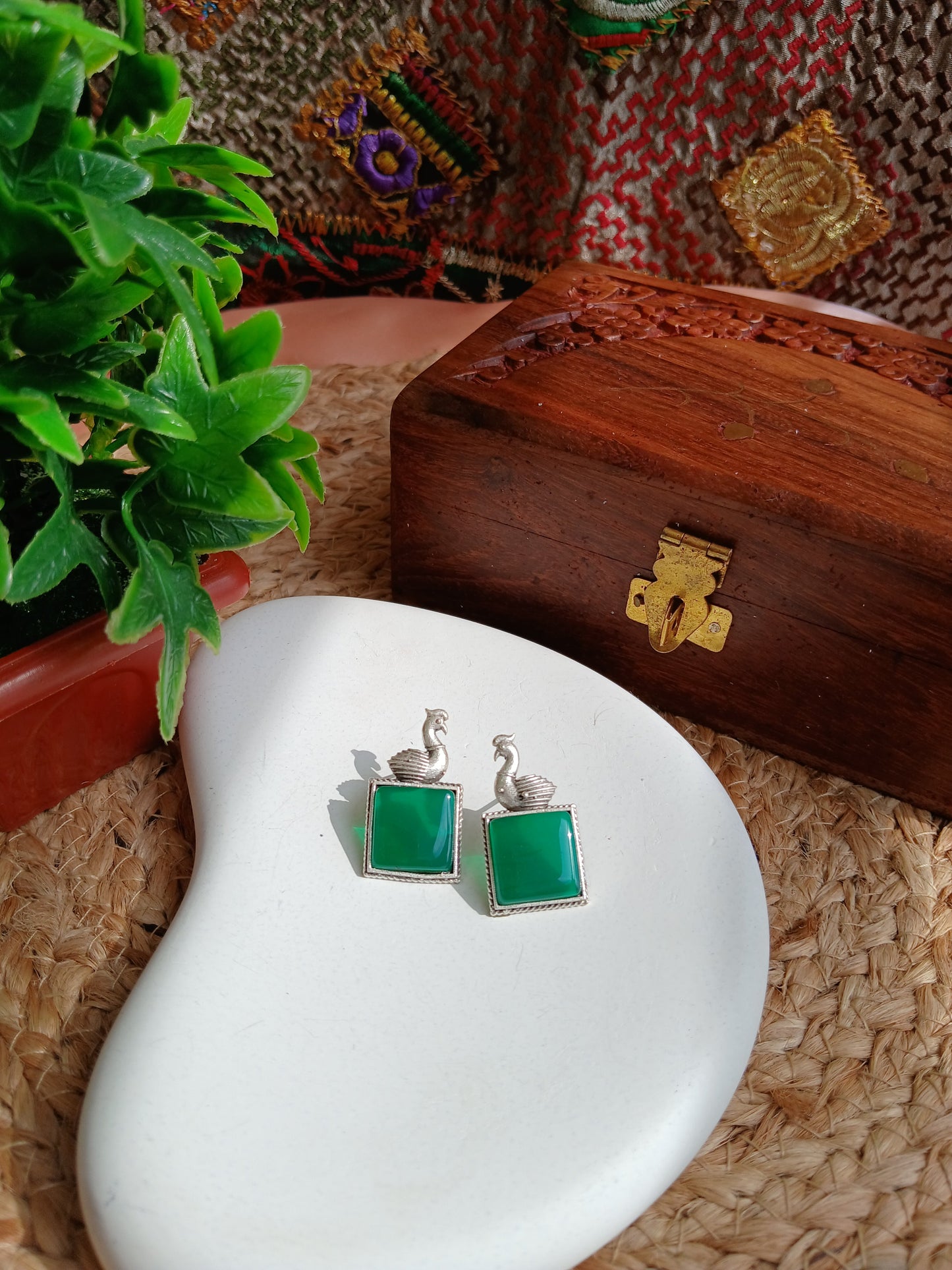 Maya Green Studds Aadya's Fashion Blings