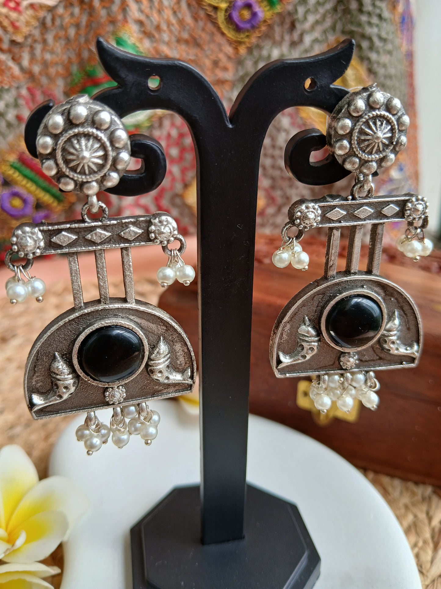 Ritika Black Earrings