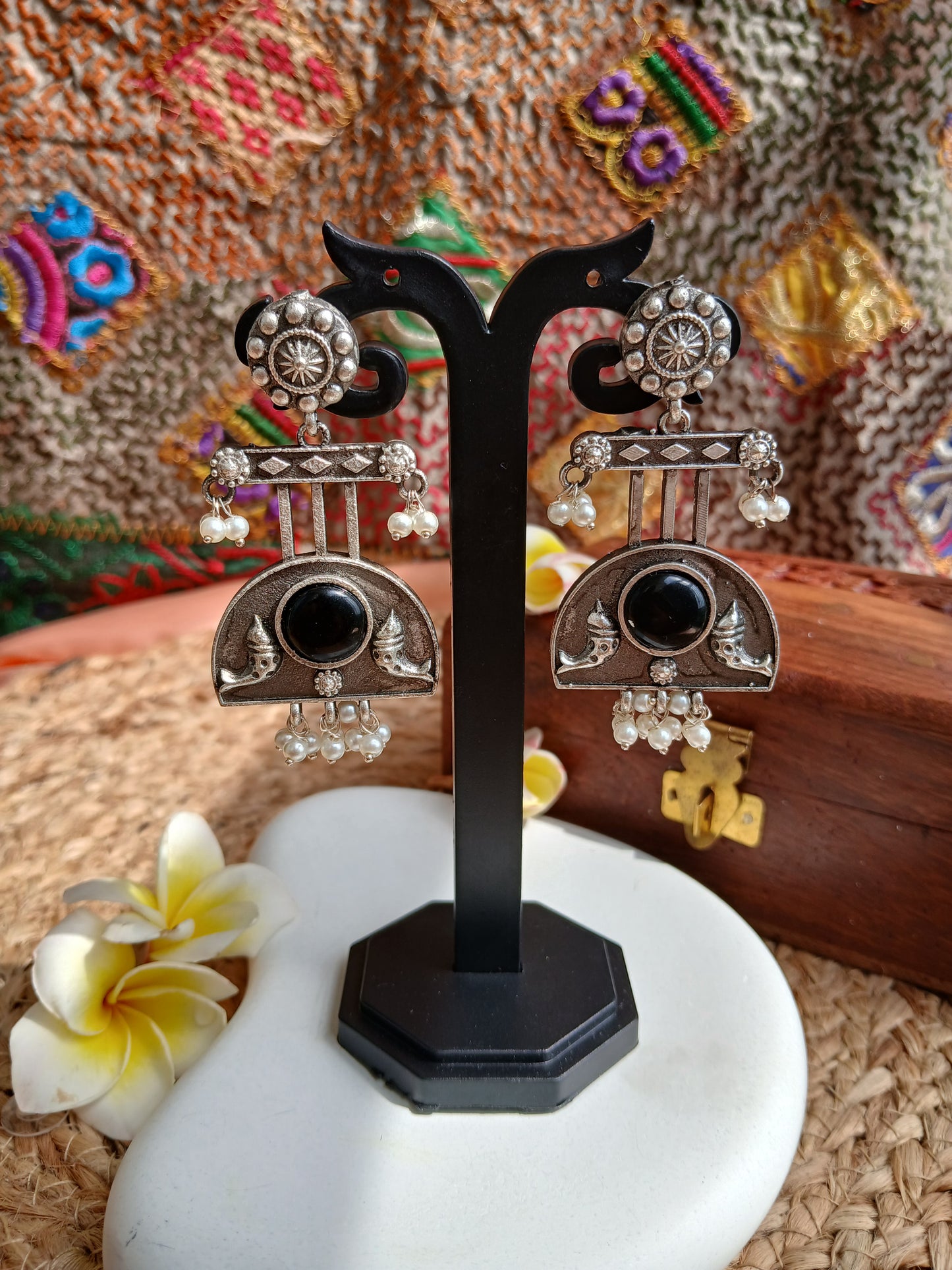 Ritika Black Earrings