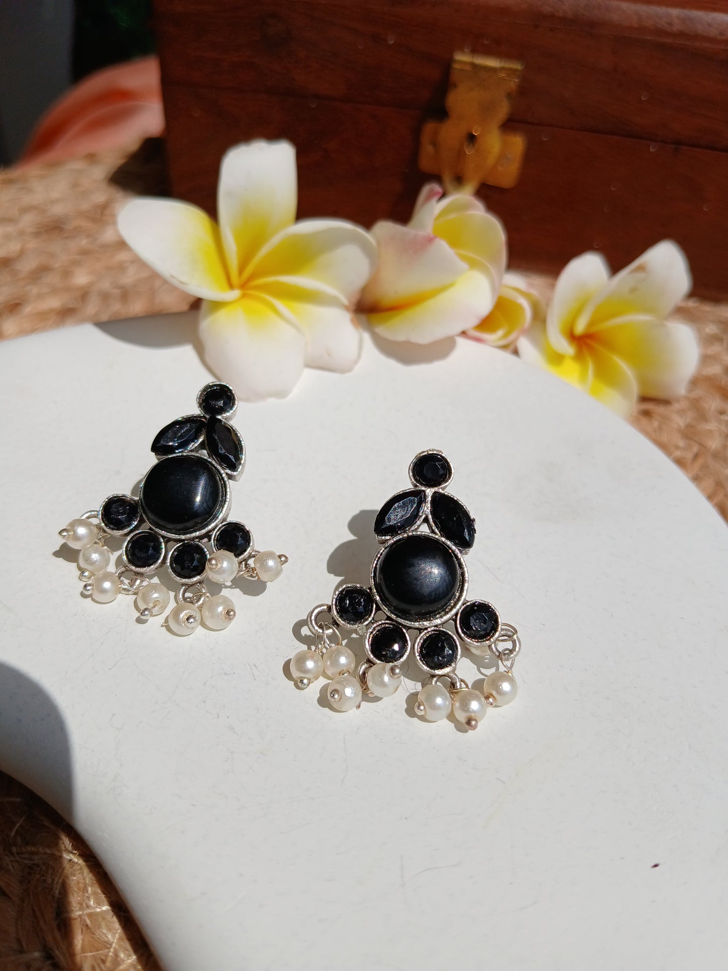 Neha Black Deramdrops Aadya's Fashion Blings