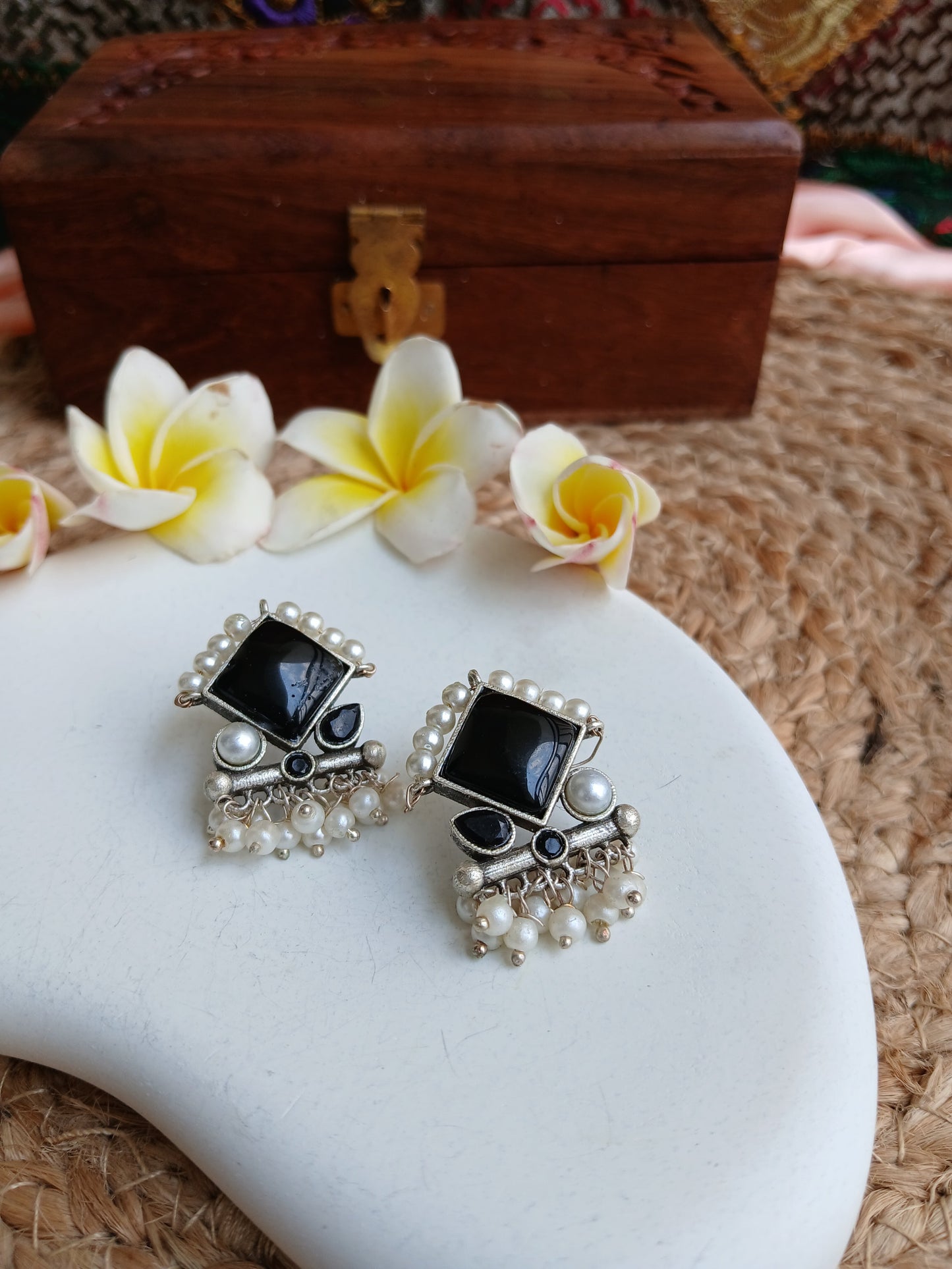 Isha Glem Black Studds Aadya's Fashion Blings