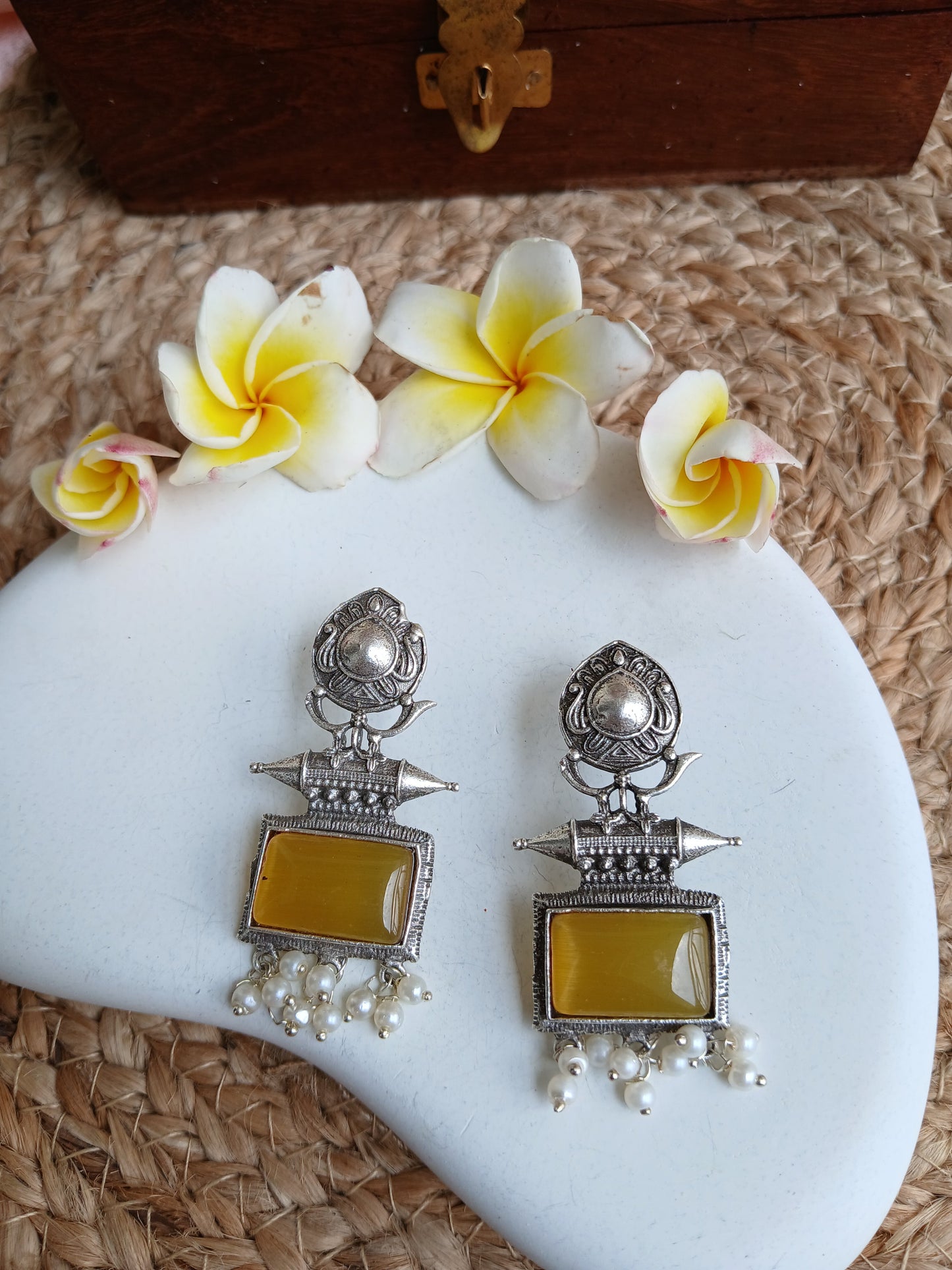 Diya Yellow Earrings Aadya's Fashion Blings