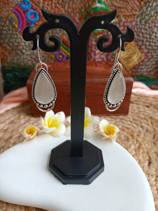 Sara White Danglers Aadya's Fashion Blings