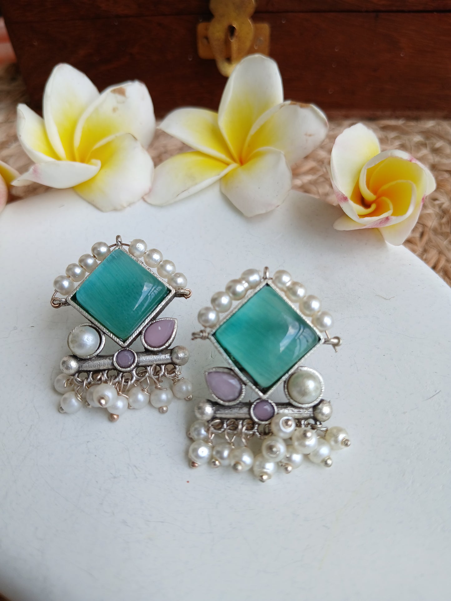 Isha Pink Turquoise Studds