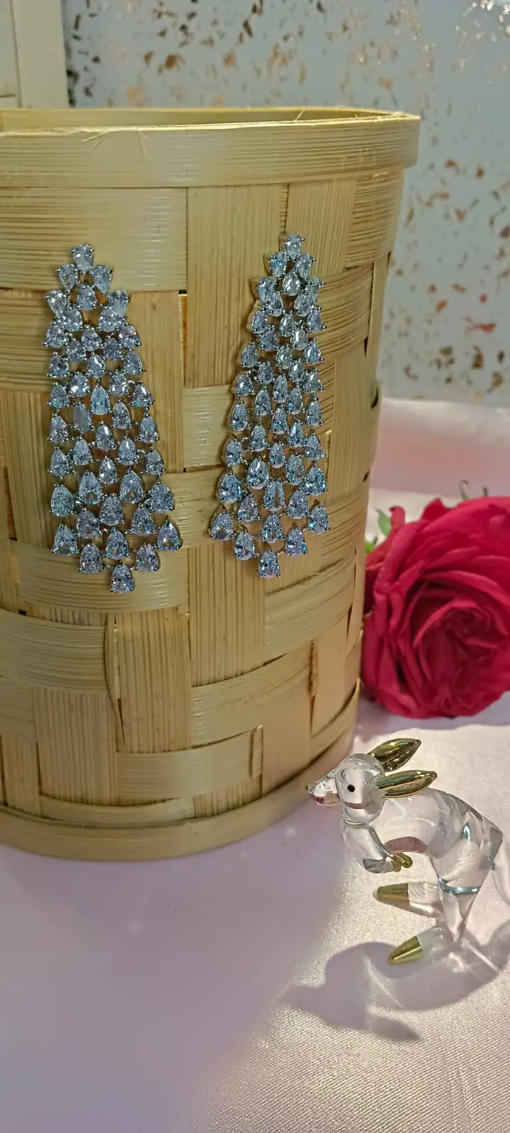 Adhira White Earrings Aadya's Fashion Blings