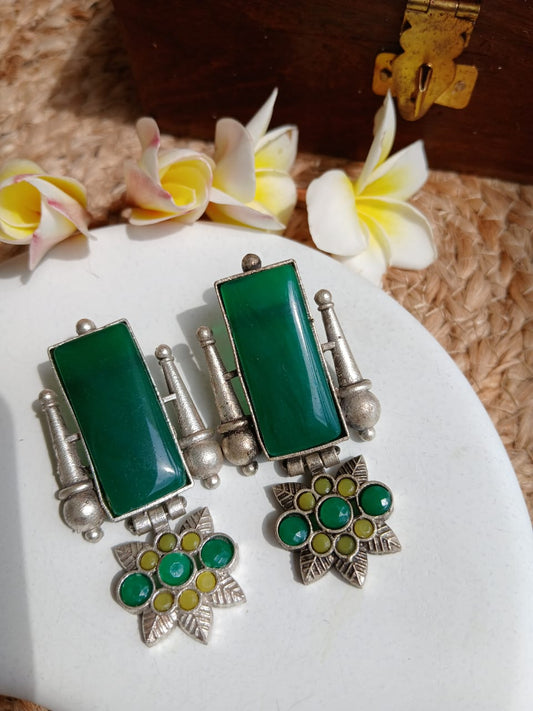 Meera Green Earrings Aadya's Fashion Blings