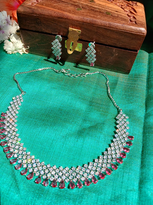 Selina Ruby AD Necklace Aadya's Fashion Blings