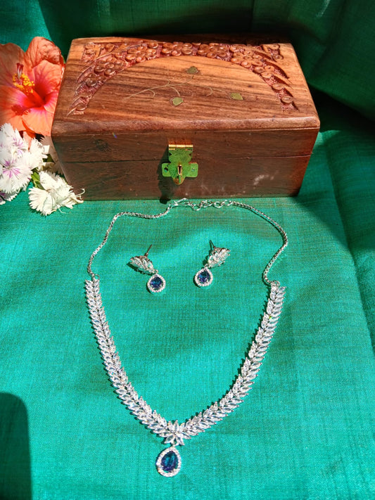 Ananya Purple White Necklace Aadya's Fashion Blings