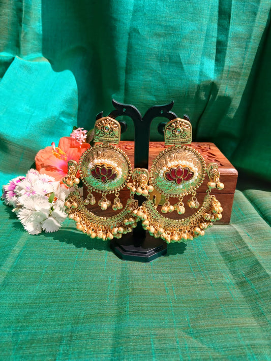 Chandani Gold Earrings Aadya's Fashion Blings