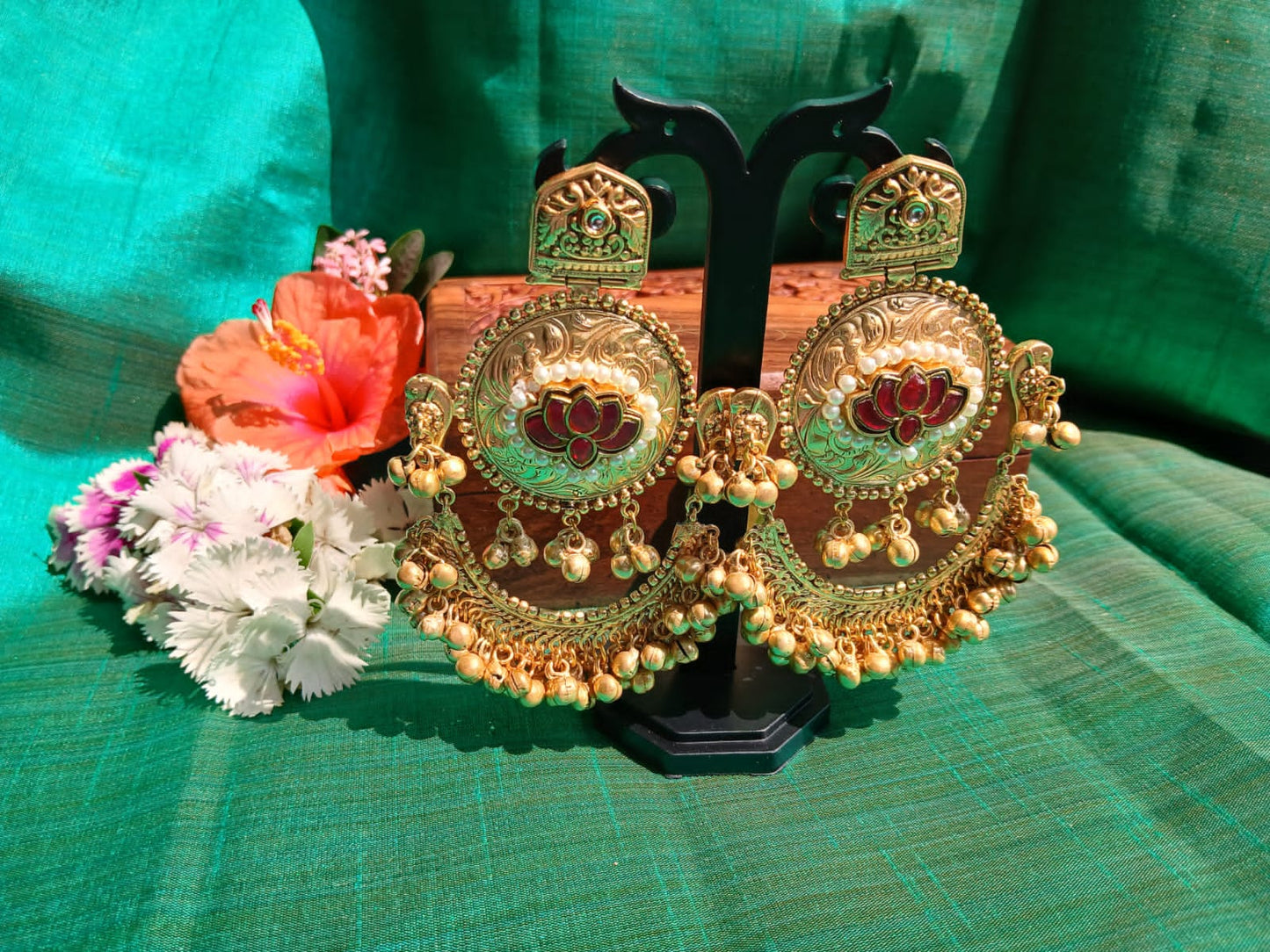 Chandani Gold Earrings Aadya's Fashion Blings