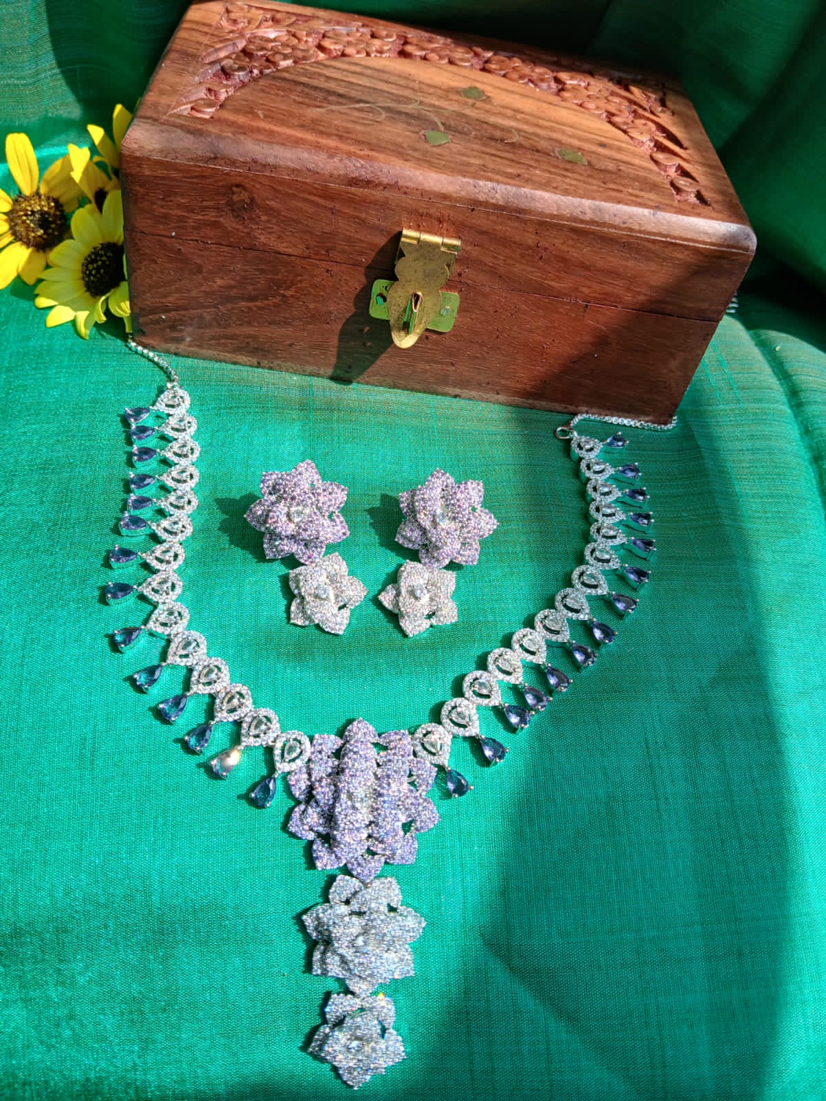 Rose Purple Necklace Aadya's Fashion Blings