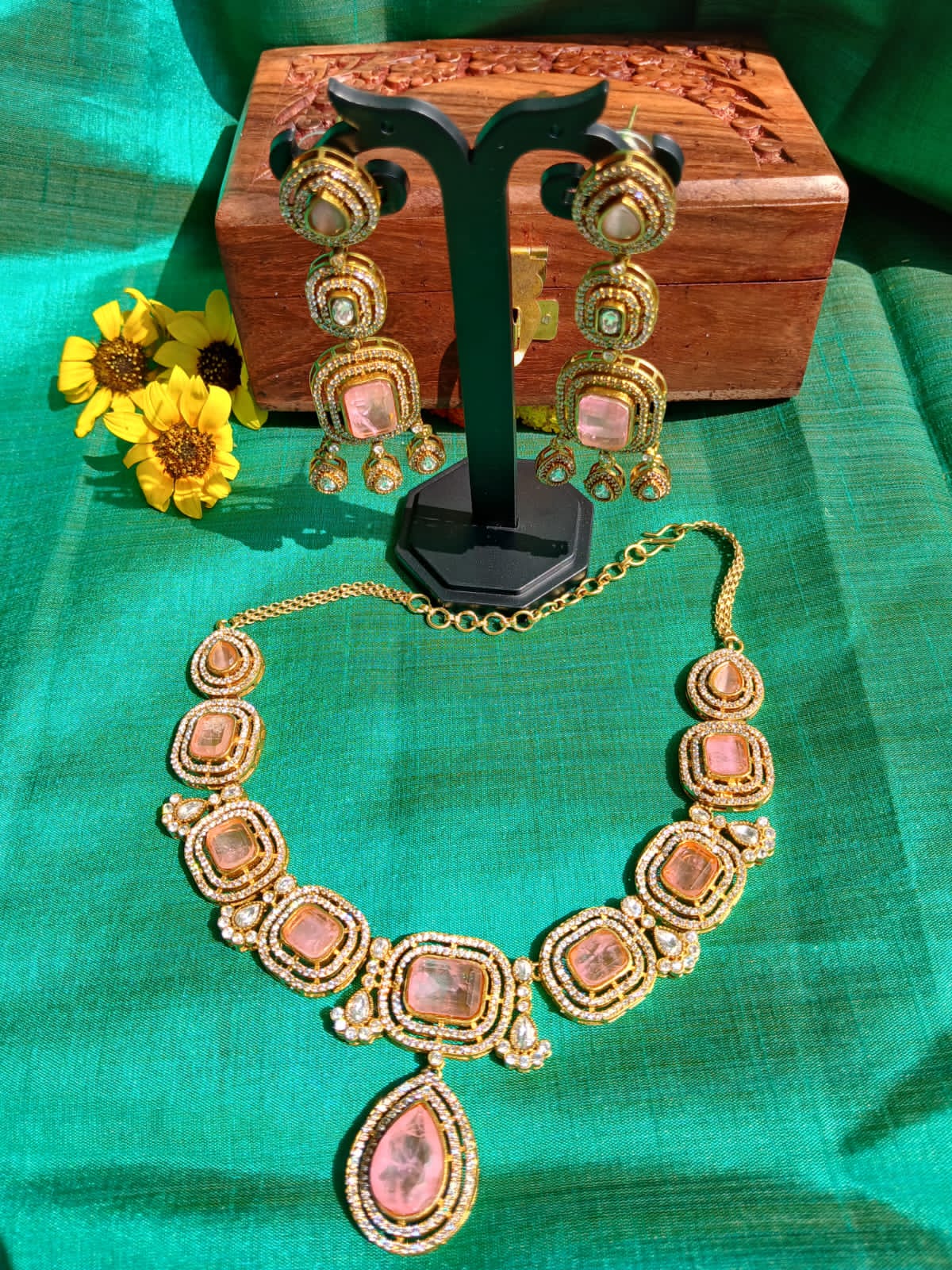 Monalisa Pink Necklace Aadya's Fashion Blings