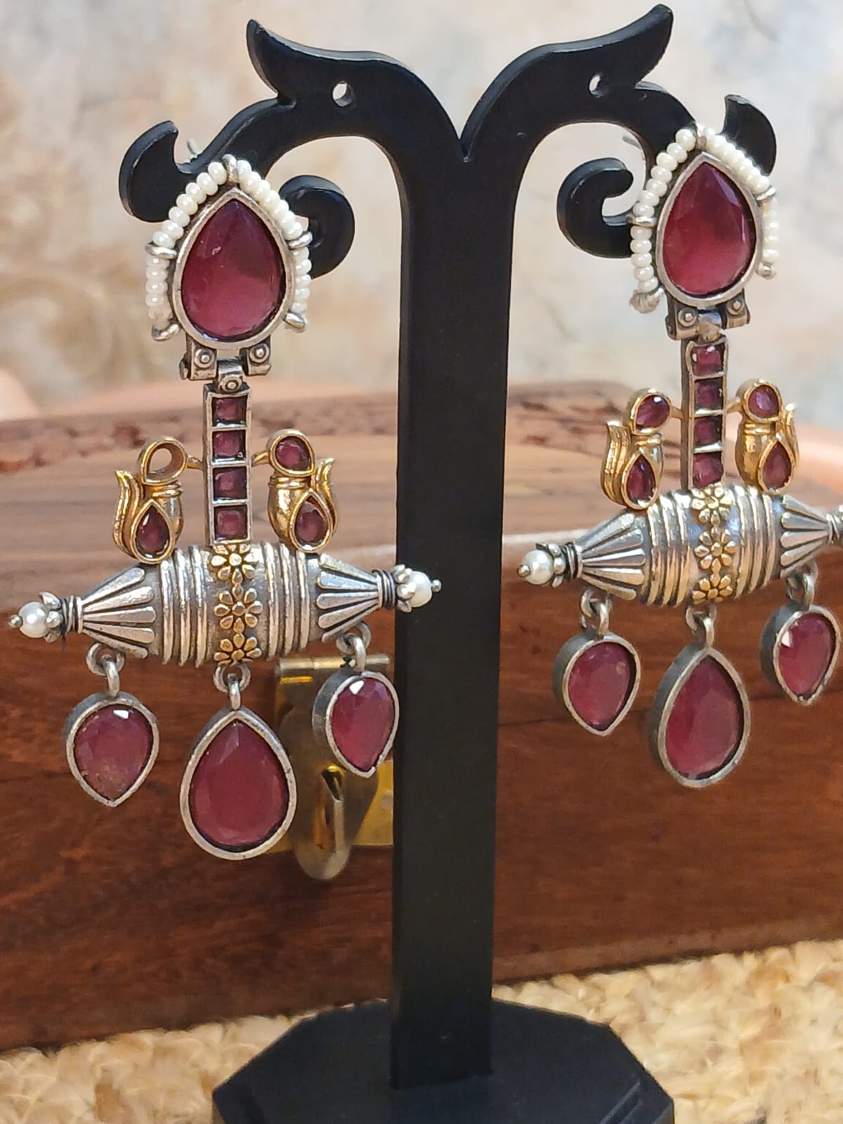 Rukmini Maroon Earrings