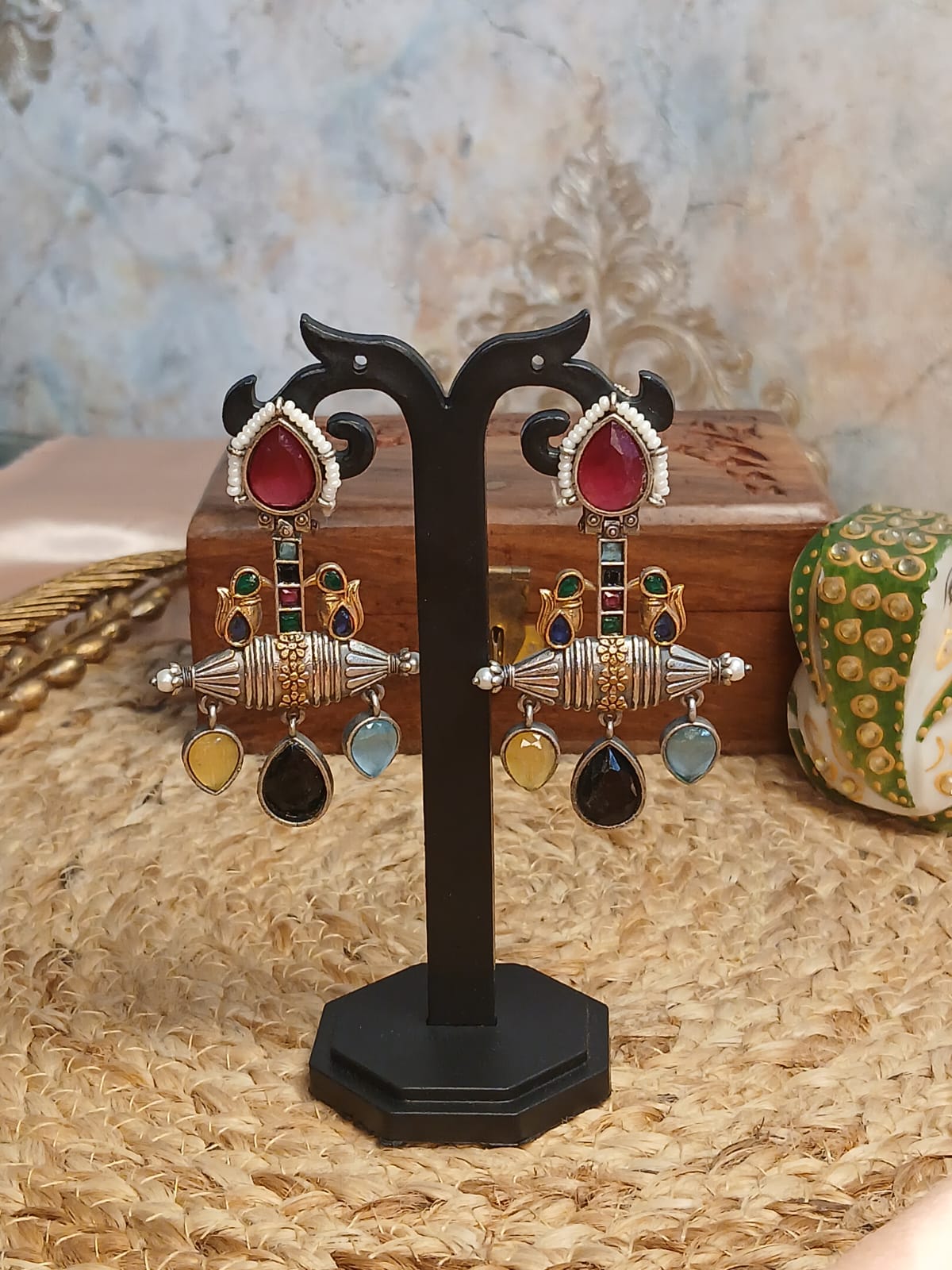 Rukmini Multicolour Earrings Aadya's Fashion Blings