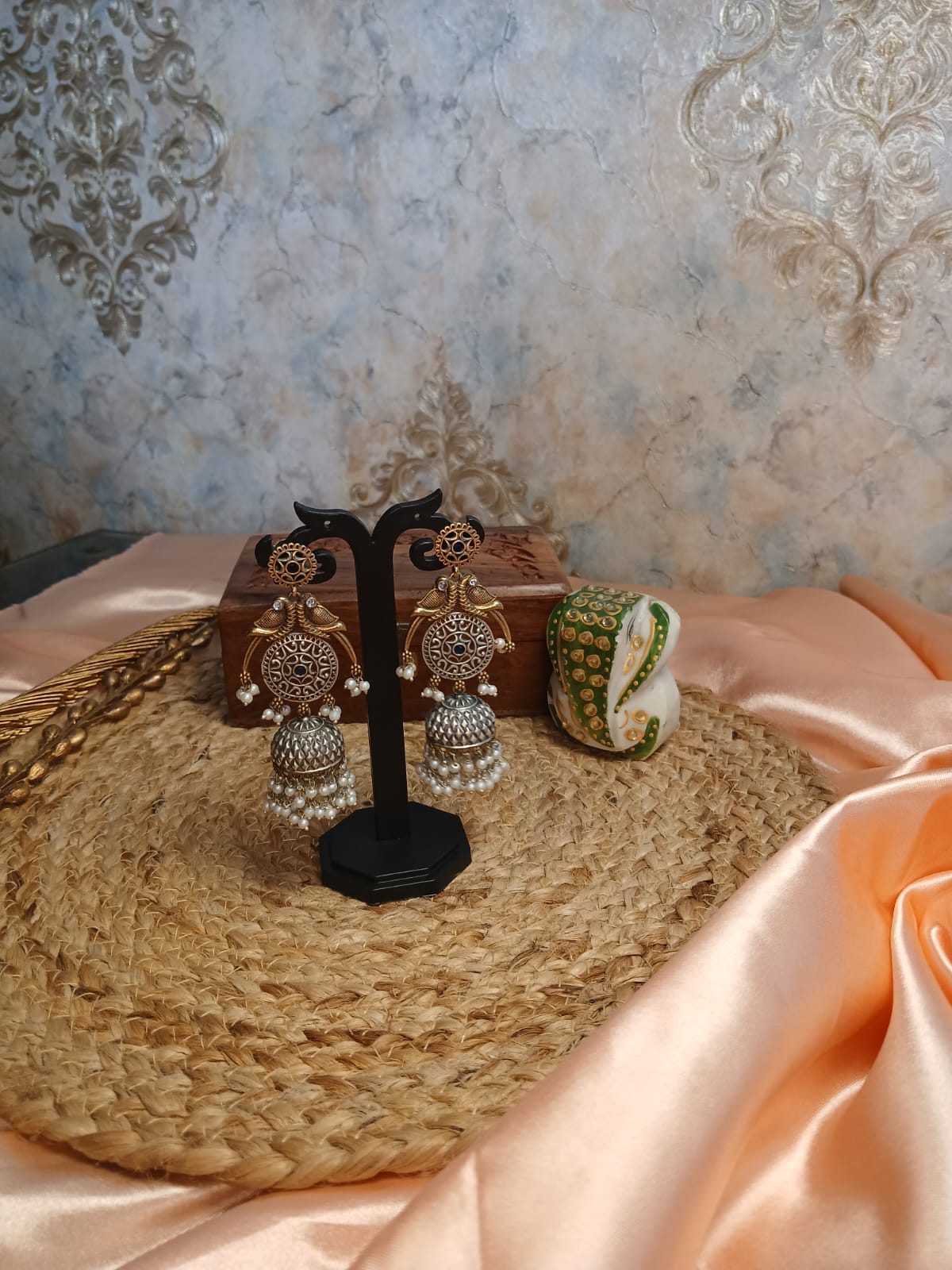 Chandi Black Jhumkas