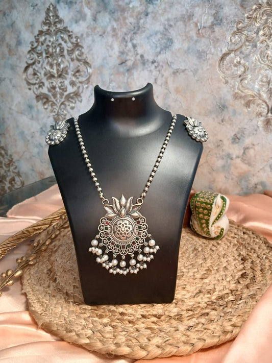 Rajni Silver Pendant Aadya's Fashion Blings