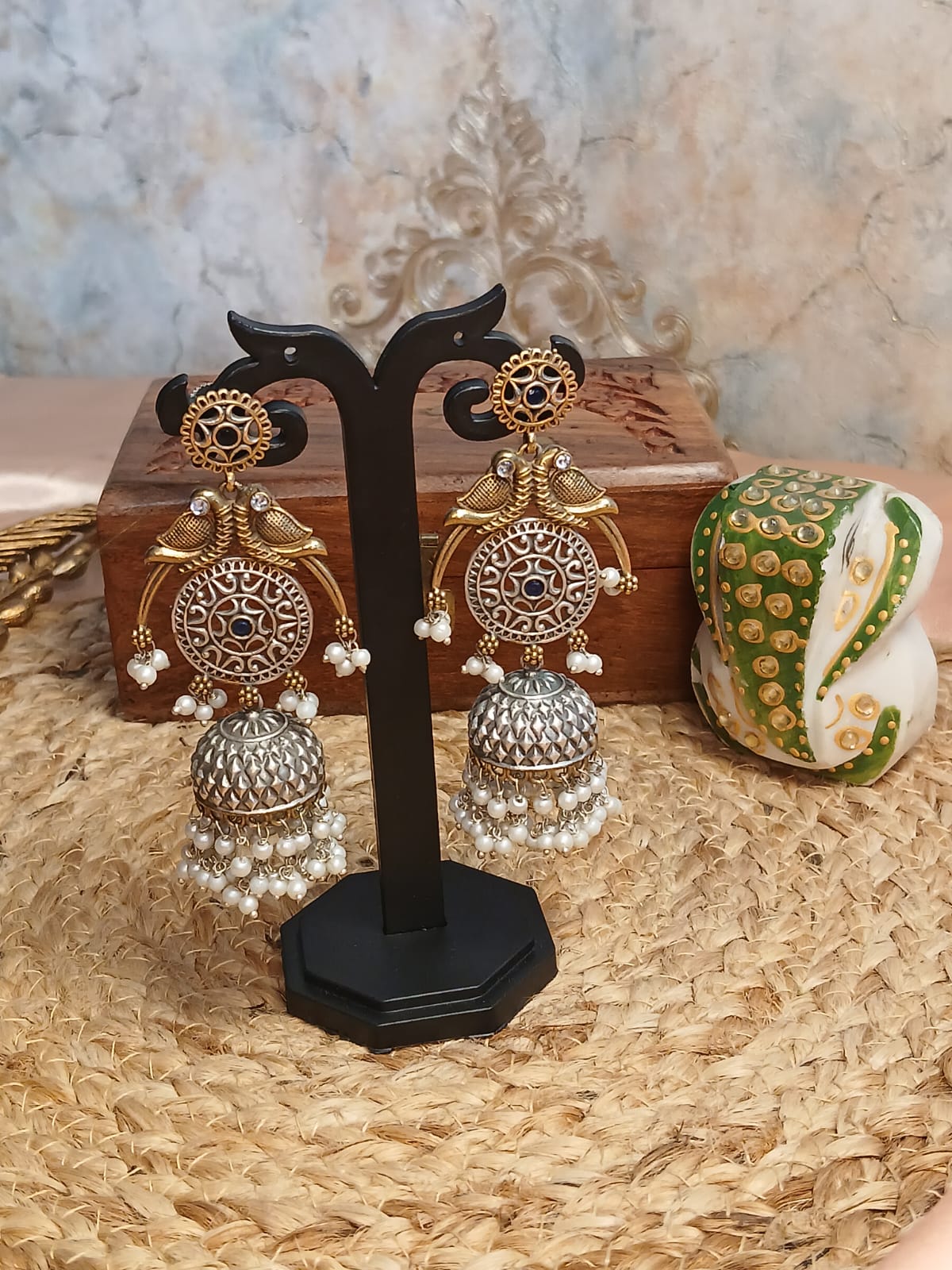 Chandi Black Jhumkas