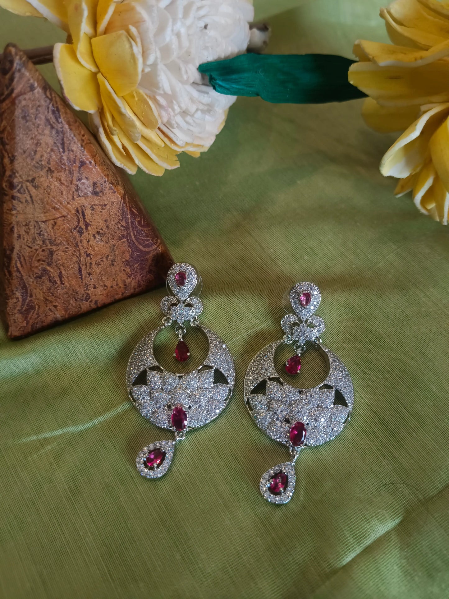 Akansha AD Chandbalis Dark Pink Aadya's Fashion Blings