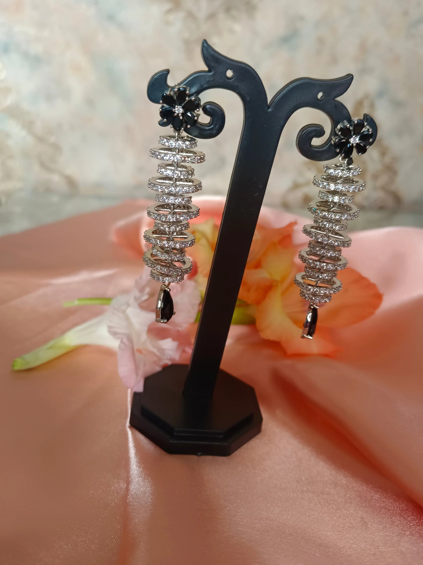 Alisa AD Danglers Black Aadya's Fashion Blings