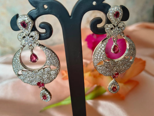 Akansha AD Chandbalis Dark Pink Aadya's Fashion Blings
