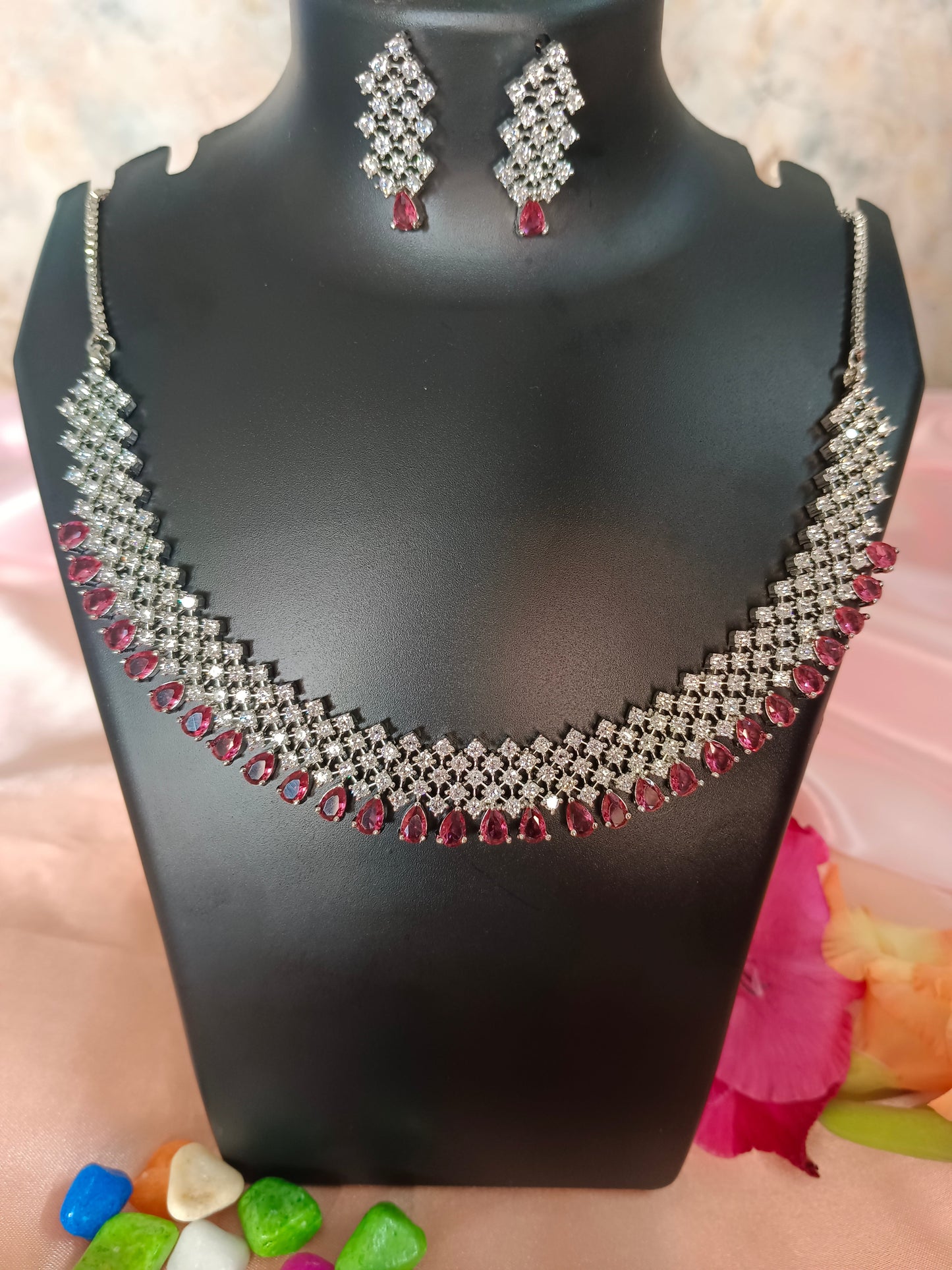 Selina Ruby AD Necklace Aadya's Fashion Blings