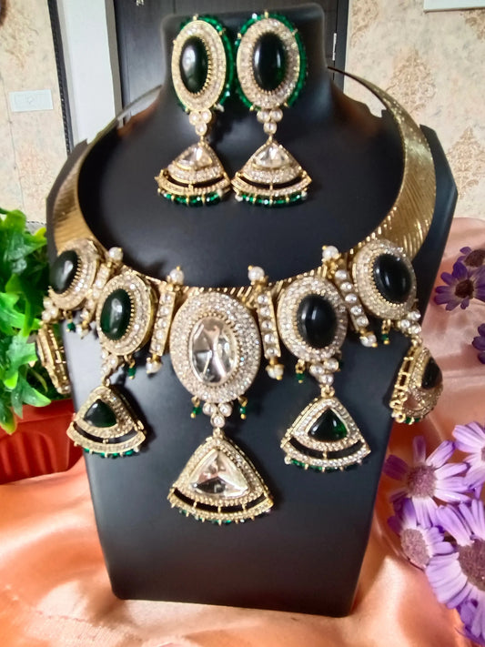 Emerald Swarna Hasli Royale Aadya's Fashion Blings