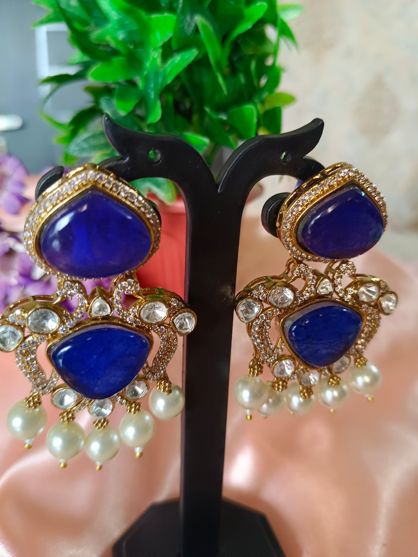 Blue Mirage Moissanite Earrings