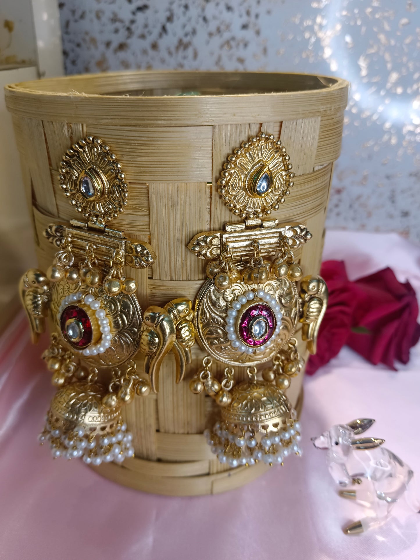 Simran Gold Earrings Aadya's Fashion Blings