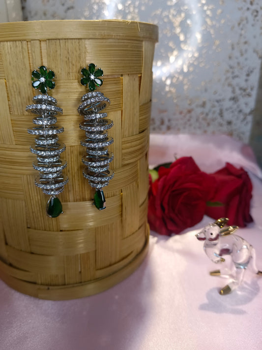 Alisa AD Danglers Green Aadya's Fashion Blings