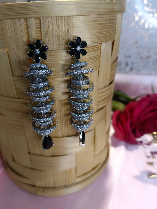 Alisa AD Danglers Black Aadya's Fashion Blings