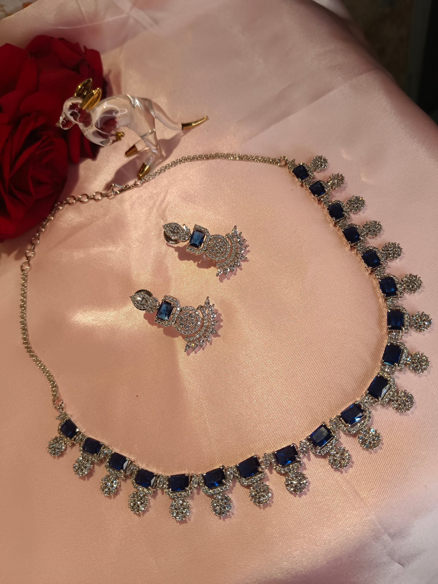 Anika Blue AD Necklace Aadya's Fashion Blings