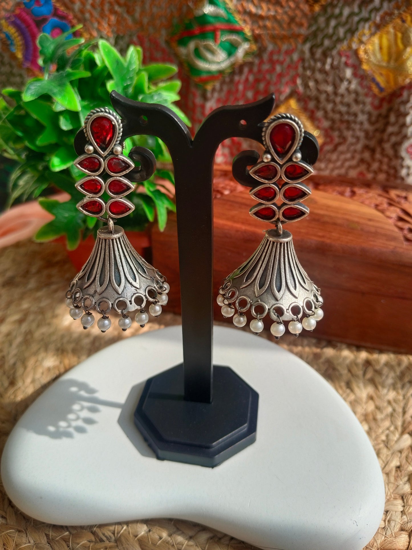 Sita Maroon Earrings Aadya's Fashion Blings