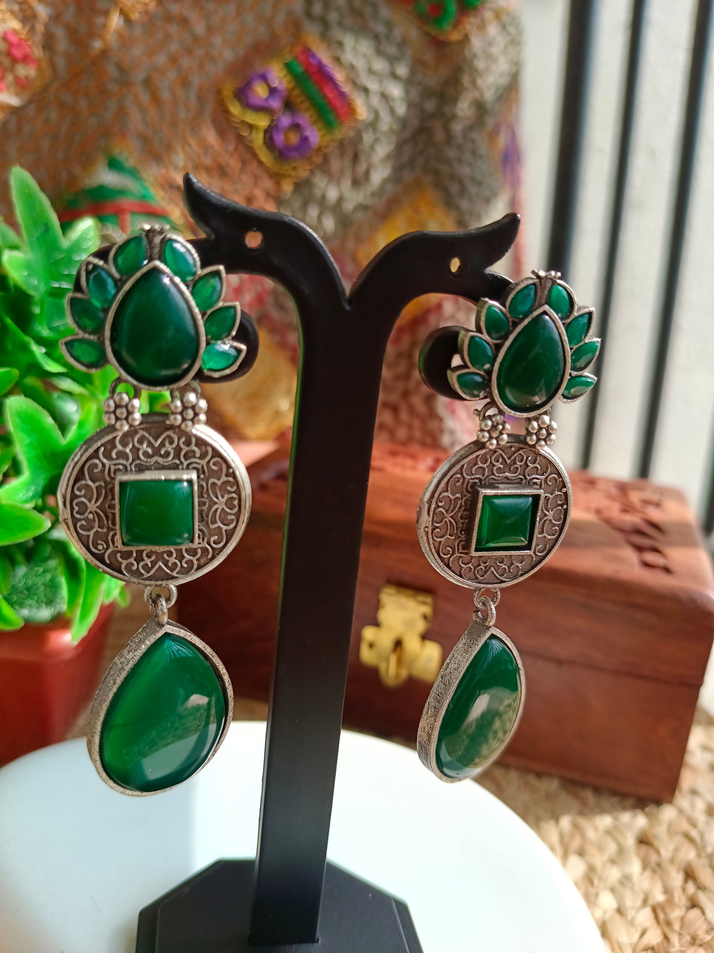 Simran Green Glow Aadya's Fashion Blings