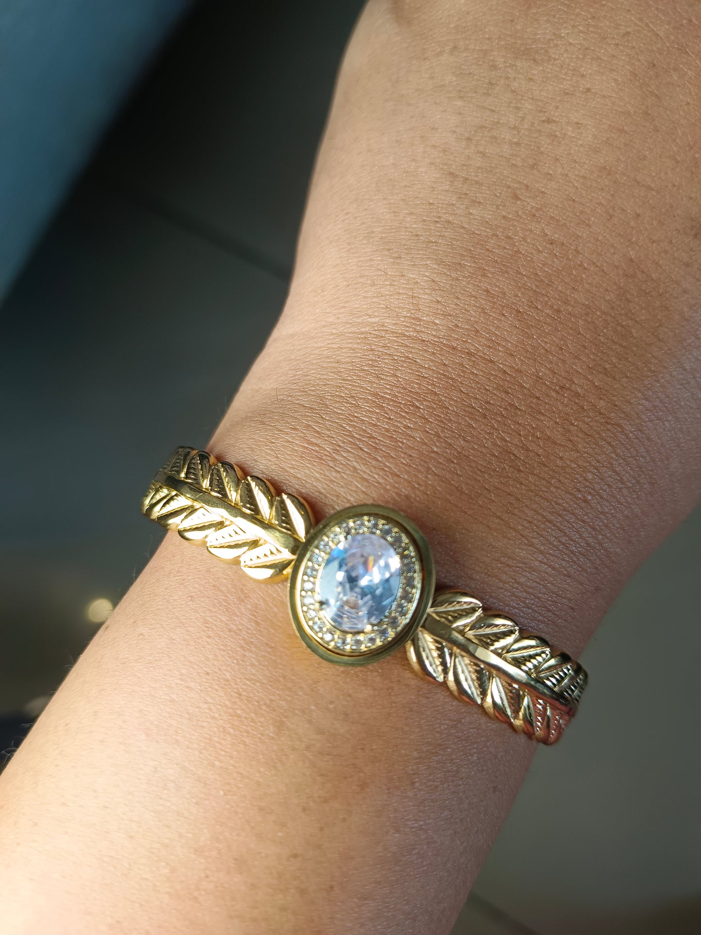 Leaf Crest Radiance Bangle Aadya's Fashion Blings