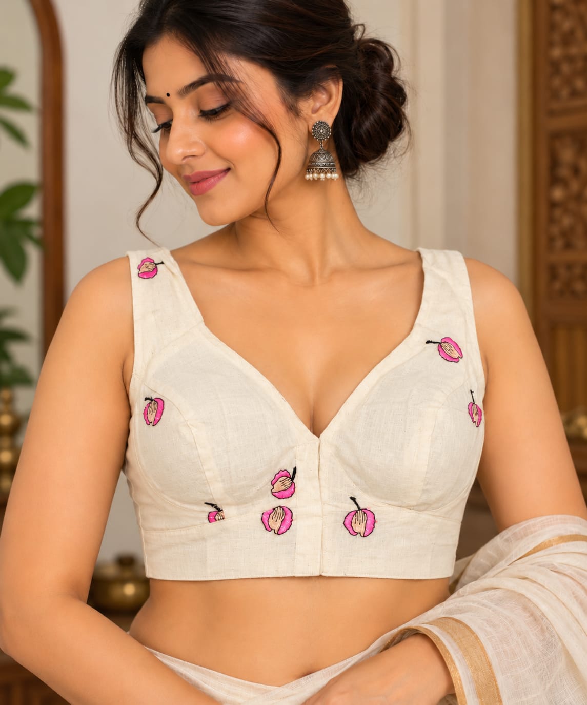 Siya Pink Embroidery Blouse Aadya's Fashion Blings