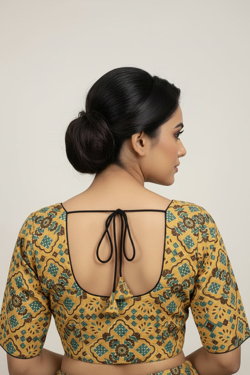 Sakshi Ajrakh Cotton Blouse Aadya's Fashion Blings