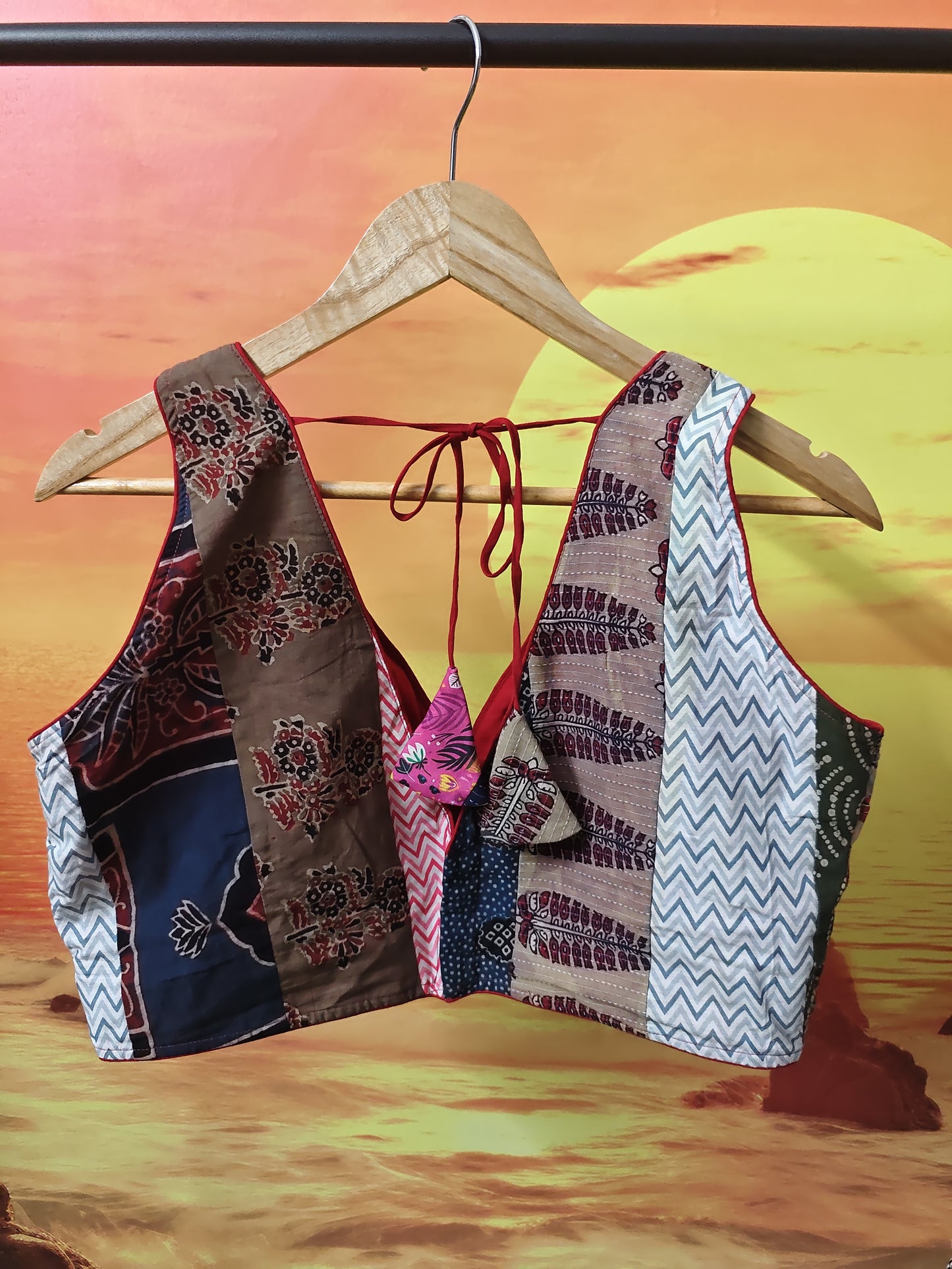 Multicolour Patchwork Blouse Aadya's Fashion Blings