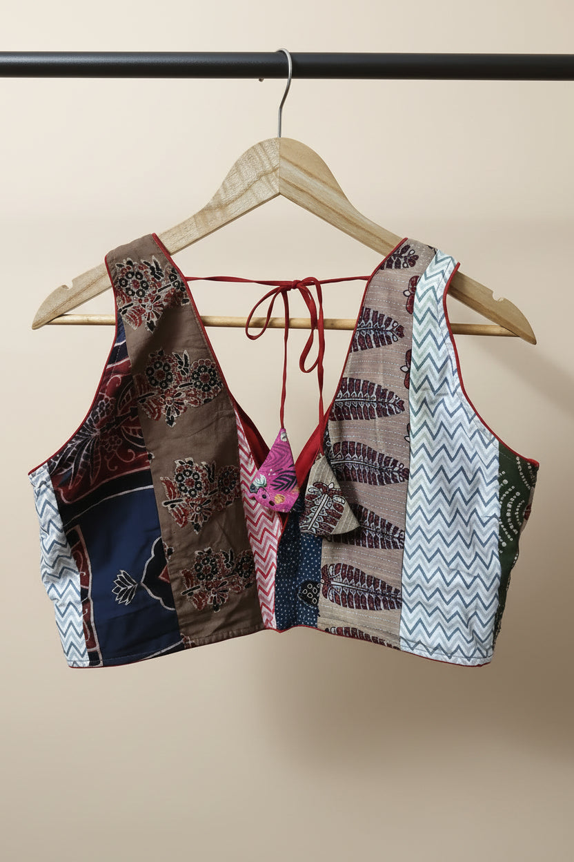 Multicolour Patchwork Blouse Aadya's Fashion Blings