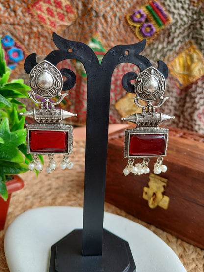 Diya Maroon Earrings Aadya's Fashion Blings