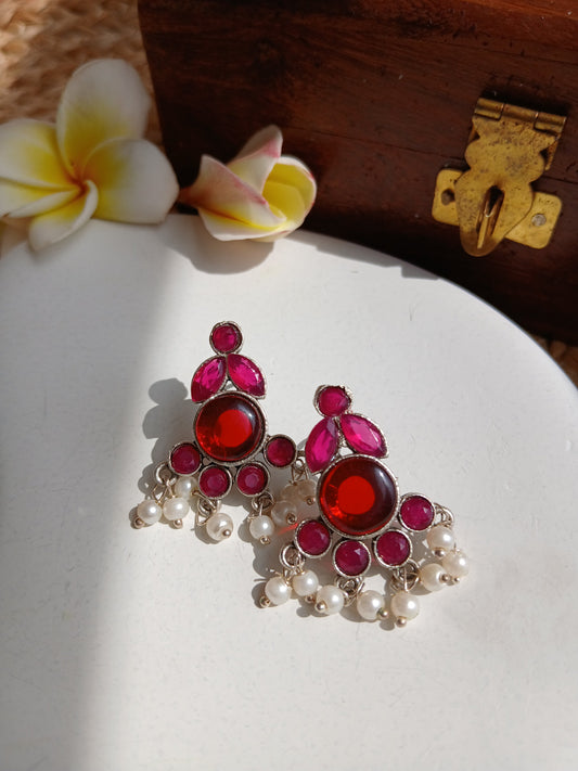 Neha Maroon Deramdrops Aadya's Fashion Blings