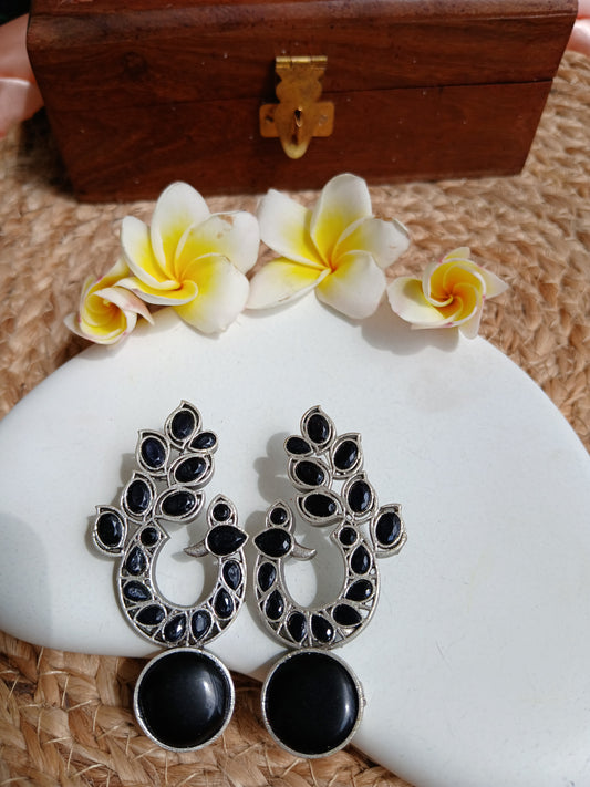 Mayurakriti Black Earrings