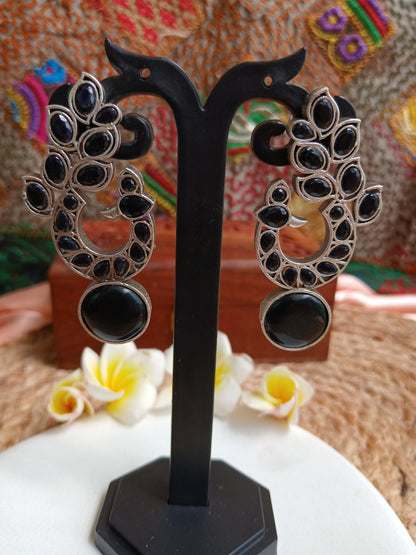 Mayurakriti Black Earrings Aadya's Fashion Blings