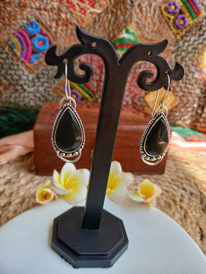 Sara Black Danglers Aadya's Fashion Blings