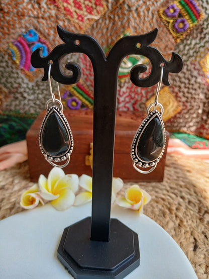 Sara Black Danglers Aadya's Fashion Blings