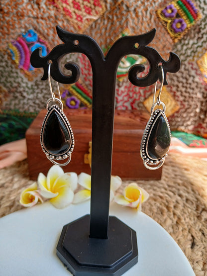 Sara Black Danglers Aadya's Fashion Blings