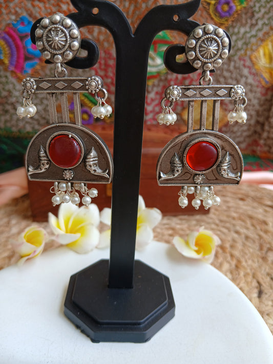 Ritika Maroon Earrings