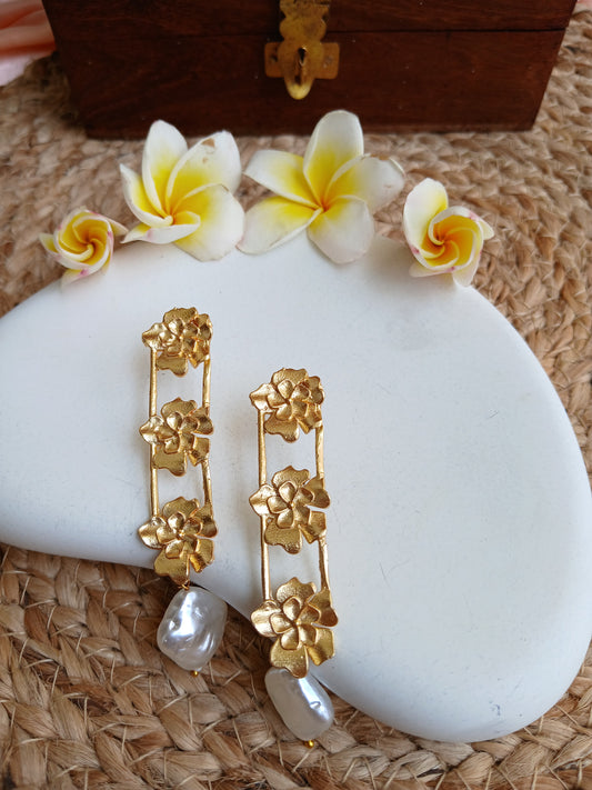 Bakula Pearl Gold Aadya's Fashion Blings