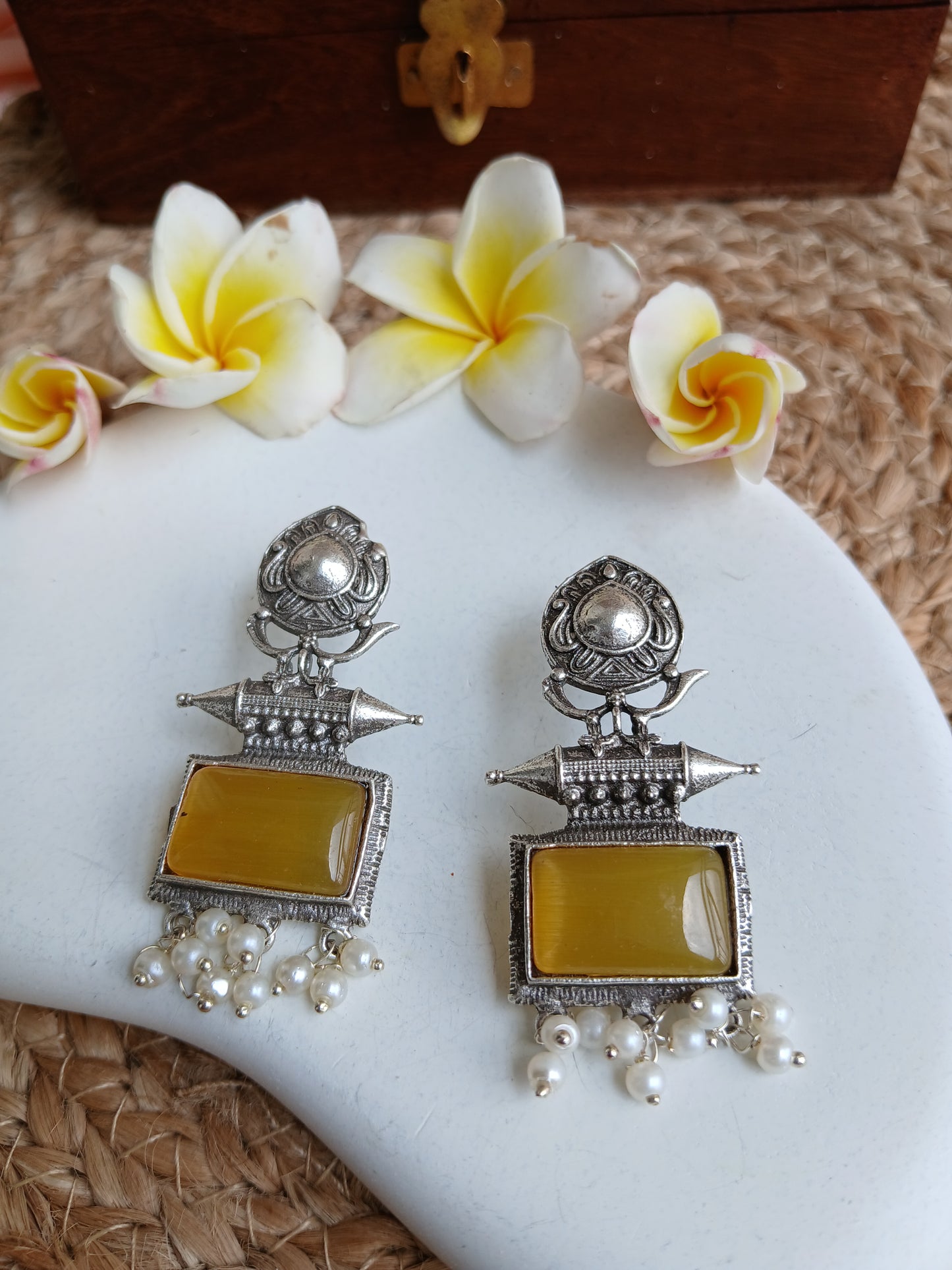 Diya Yellow Earrings